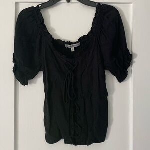 Women's Crave Fame By Almost Famous Short Sleeve Corset Top Sz S